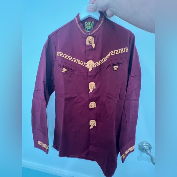 Size Small/ Medium Men’s Western Burgundy Shirt - Picture 6 of 7